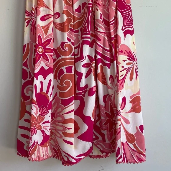 Poupette St Barth Carla Printed Satin Maxi Skirt Size XS Tassel Slit - Picture 7 of 15